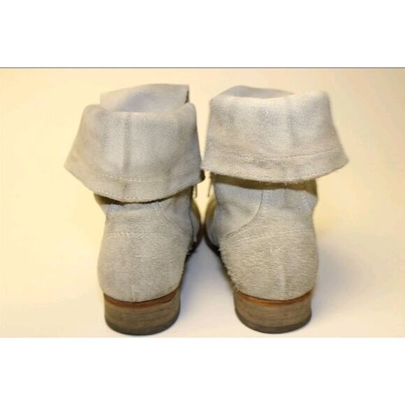 AllSaints EUR 38 US 8 Gray Suede Cuffed Zip Up Ankle Boots - Picture 4 of 7